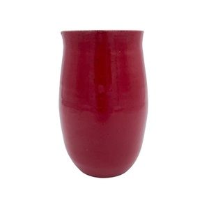 Ice + Dust Handmade Glazed Pottery Vase Vessel Mad in Ohio Red